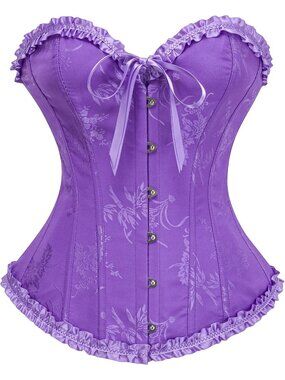 Women's Purple Bustier Shapewear Lingerie Halloween Waist Push Up Corset Tops